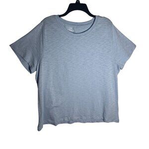 J.Crew Girlfriend Tee Women's Size 2X Light Blue Cotton Blend T-Shirt NEW